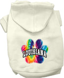 Pet Dog & Cat Screen Printed Hoodie for Medium to Large Pets (Sizes 2XL-6XL), "Louisiana Bright Tie Dye"