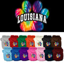 Pet Dog & Cat Screen Printed Hoodie for Medium to Large Pets (Sizes 2XL-6XL), "Louisiana Bright Tie Dye"