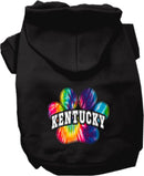 Pet Dog & Cat Screen Printed Hoodie for Small to Medium Pets (Sizes XS-XL), "Kentucky Bright Tie Dye"