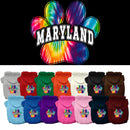 Pet Dog & Cat Screen Printed Hoodie for Medium to Large Pets (Sizes 2XL-6XL), "Maryland Bright Tie Dye"