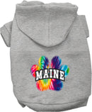 Pet Dog & Cat Screen Printed Hoodie for Medium to Large Pets (Sizes 2XL-6XL), "Maine Bright Tie Dye"