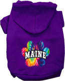 Pet Dog & Cat Screen Printed Hoodie for Medium to Large Pets (Sizes 2XL-6XL), "Maine Bright Tie Dye"