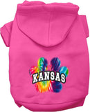 Pet Dog & Cat Screen Printed Hoodie for Medium to Large Pets (Sizes 2XL-6XL), "Kansas Bright Tie Dye"