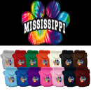 Pet Dog & Cat Screen Printed Hoodie for Small to Medium Pets (Sizes XS-XL), "Mississippi Bright Tie Dye"