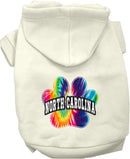 Pet Dog & Cat Screen Printed Hoodie for Medium to Large Pets (Sizes 2XL-6XL), "North Carolina Bright Tie Dye"