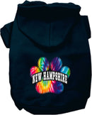 Pet Dog & Cat Screen Printed Hoodie for Small to Medium Pets (Sizes XS-XL), "New Hampshire Bright Tie Dye"