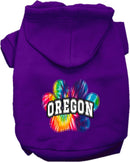 Pet Dog & Cat Screen Printed Hoodie for Medium to Large Pets (Sizes 2XL-6XL), "Oregon Bright Tie Dye"