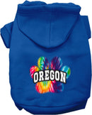 Pet Dog & Cat Screen Printed Hoodie for Medium to Large Pets (Sizes 2XL-6XL), "Oregon Bright Tie Dye"