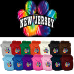 Pet Dog & Cat Screen Printed Hoodie for Medium to Large Pets (Sizes 2XL-6XL), "New Jersey Bright Tie Dye"