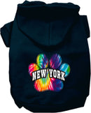 Pet Dog & Cat Screen Printed Hoodie for Medium to Large Pets (Sizes 2XL-6XL), "New York Bright Tie Dye"