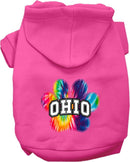 Pet Dog & Cat Screen Printed Hoodie for Medium to Large Pets (Sizes 2XL-6XL), "Ohio Bright Tie Dye"