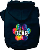 Pet Dog & Cat Screen Printed Hoodie for Medium to Large Pets (Sizes 2XL-6XL), "Utah Bright Tie Dye"