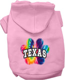 Pet Dog & Cat Screen Printed Hoodie for Medium to Large Pets (Sizes 2XL-6XL), "Texas Bright Tie Dye"