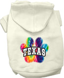 Pet Dog & Cat Screen Printed Hoodie for Small to Medium Pets (Sizes XS-XL), "Texas Bright Tie Dye"