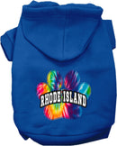 Pet Dog & Cat Screen Printed Hoodie for Medium to Large Pets (Sizes 2XL-6XL), "Rhode Island Bright Tie Dye"