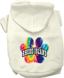 Pet Dog & Cat Screen Printed Hoodie for Medium to Large Pets (Sizes 2XL-6XL), "Rhode Island Bright Tie Dye"