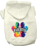 Pet Dog & Cat Screen Printed Hoodie for Medium to Large Pets (Sizes 2XL-6XL), "Washington Bright Tie Dye"