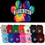 Pet Dog & Cat Screen Printed Hoodie for Medium to Large Pets (Sizes 2XL-6XL), "Washington Bright Tie Dye"