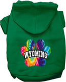 Pet Dog & Cat Screen Printed Hoodie for Medium to Large Pets (Sizes 2XL-6XL), "Wyoming Bright Tie Dye"