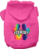 Pet Dog & Cat Screen Printed Hoodie for Medium to Large Pets (Sizes 2XL-6XL), "Vermont Bright Tie Dye"