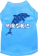 Pet Dog & Cat Screen Printed Shirt for Medium to Large Pets (Sizes 2XL-6XL), "Virginia Blue Dolphins"