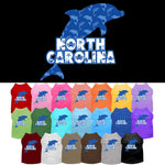 Pet Dog & Cat Screen Printed Shirt for Small to Medium Pets (Sizes XS-XL), "North Carolina Blue Dolphins"