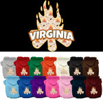 Pet Dog & Cat Screen Printed Hoodie for Medium to Large Pets (Sizes 2XL-6XL), "Virginia Around The Campfire"