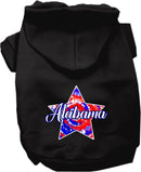 Pet Dog & Cat Screen Printed Hoodie for Medium to Large Pets (Sizes 2XL-6XL), "Alabama Patriotic Tie Dye"