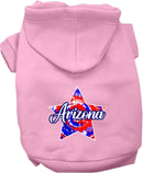 Pet Dog & Cat Screen Printed Hoodie for Small to Medium Pets (Sizes XS-XL), "Arizona Patriotic Tie Dye"