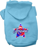 Pet Dog & Cat Screen Printed Hoodie for Small to Medium Pets (Sizes XS-XL), "Arizona Patriotic Tie Dye"