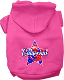 Pet Dog & Cat Screen Printed Hoodie for Medium to Large Pets (Sizes 2XL-6XL), "California Patriotic Tie Dye"