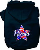 Pet Dog & Cat Screen Printed Hoodie for Small to Medium Pets (Sizes XS-XL), "Florida Patriotic Tie Dye"