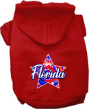 Pet Dog & Cat Screen Printed Hoodie for Small to Medium Pets (Sizes XS-XL), "Florida Patriotic Tie Dye"