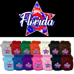 Pet Dog & Cat Screen Printed Hoodie for Small to Medium Pets (Sizes XS-XL), "Florida Patriotic Tie Dye"