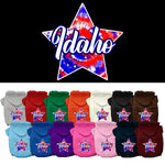 Pet Dog & Cat Screen Printed Hoodie for Medium to Large Pets (Sizes 2XL-6XL), "Idaho Patriotic Tie Dye"