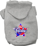 Pet Dog & Cat Screen Printed Hoodie for Small to Medium Pets (Sizes XS-XL), "Idaho Patriotic Tie Dye"