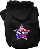 Pet Dog & Cat Screen Printed Hoodie for Small to Medium Pets (Sizes XS-XL), "Idaho Patriotic Tie Dye"