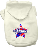 Pet Dog & Cat Screen Printed Hoodie for Medium to Large Pets (Sizes 2XL-6XL), "Maine Patriotic Tie Dye"