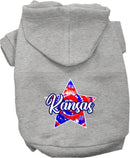 Pet Dog & Cat Screen Printed Hoodie for Medium to Large Pets (Sizes 2XL-6XL), "Kansas Patriotic Tie Dye"