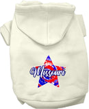 Pet Dog & Cat Screen Printed Hoodie for Medium to Large Pets (Sizes 2XL-6XL), "Missouri Patriotic Tie Dye"