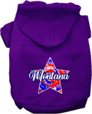 Pet Dog & Cat Screen Printed Hoodie for Medium to Large Pets (Sizes 2XL-6XL), "Montana Patriotic Tie Dye"