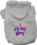 Pet Dog & Cat Screen Printed Hoodie for Small to Medium Pets (Sizes XS-XL), "Ohio Patriotic Tie Dye"