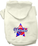 Pet Dog & Cat Screen Printed Hoodie for Medium to Large Pets (Sizes 2XL-6XL), "Nevada Patriotic Tie Dye"