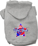 Pet Dog & Cat Screen Printed Hoodie for Medium to Large Pets (Sizes 2XL-6XL), "New York Patriotic Tie Dye"