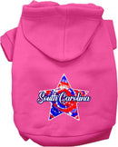 Pet Dog & Cat Screen Printed Hoodie for Small to Medium Pets (Sizes XS-XL), "South Carolina Patriotic Tie Dye"