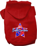 Pet Dog & Cat Screen Printed Hoodie for Medium to Large Pets (Sizes 2XL-6XL), "South Carolina Patriotic Tie Dye"