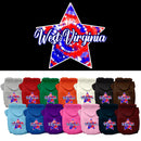 Pet Dog & Cat Screen Printed Hoodie for Medium to Large Pets (Sizes 2XL-6XL), "West Virginia Patriotic Tie Dye"