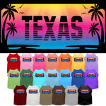 Pet Dog & Cat Screen Printed Shirt for Small to Medium Pets (Sizes XS-XL), "Texas Beach Shades"