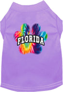 Pet Dog & Cat Screen Printed Shirt for Medium to Large Pets (Sizes 2XL-6XL), "Florida Bright Tie Dye"