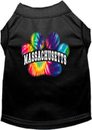 Pet Dog & Cat Screen Printed Shirt for Medium to Large Pets (Sizes 2XL-6XL), "Massachusetts Bright Tie Dye"